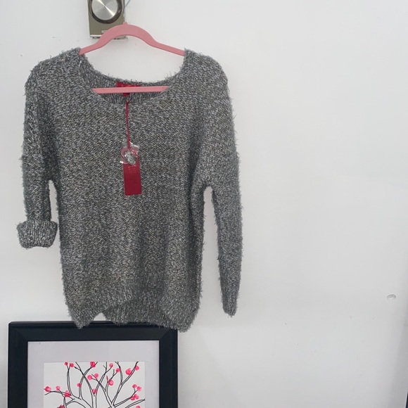 Fuzzy Chunky Knit Boucle Sweater | Jennifer Lopez | Gold Metallic Sweater |NWT | - Picture 6 of 15